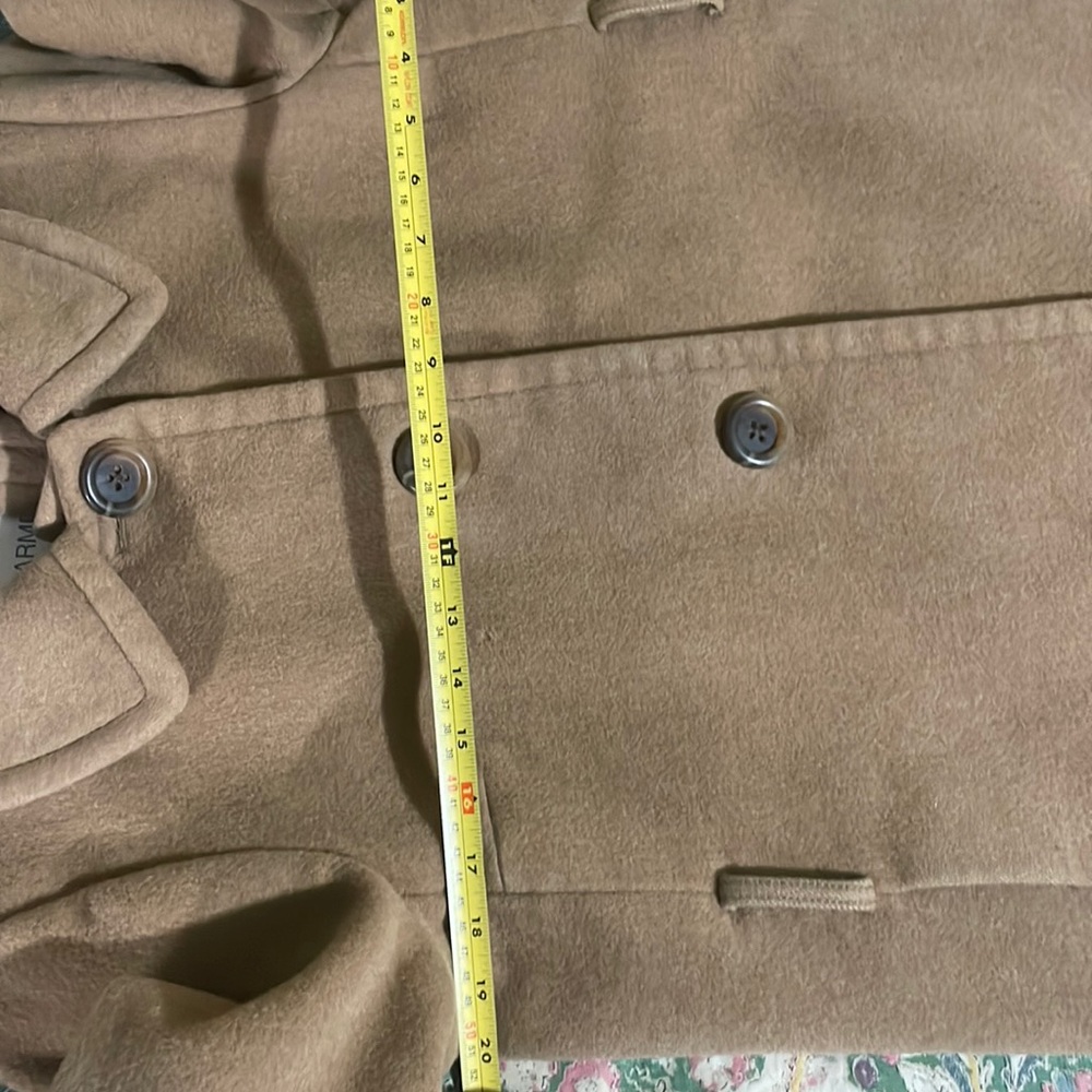 J. Crew Wool Cashmere belted wrap camel color overcoat with Peter Pan collar - Picture 5 of 10